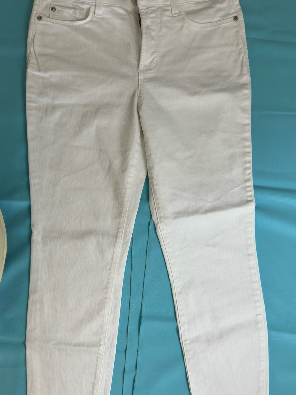 NYDJ White Ankle Slim Tapered Jeans